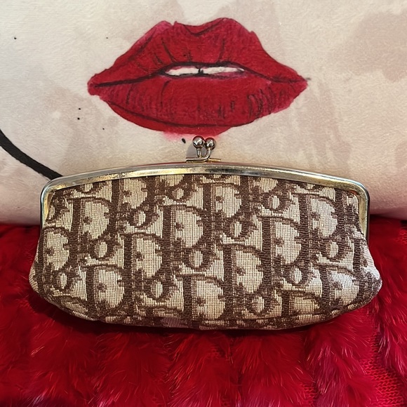 Rare Vtg Christian Dior 80’s Brown Trotter Monogram Small Clutch Bag - Picture 2 of 15
